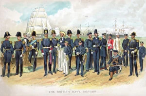 Straw Hat Collection: The British Navy, 1837-1897, (early 20th century).Artist: TS Crowther