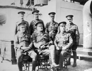Southend Prints: British officers on prison ship Royal Edward moored just off Southend, November 1914