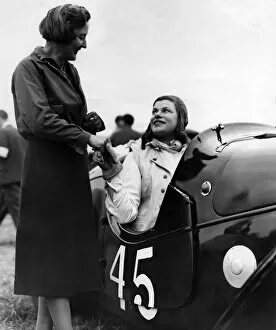 Greeting Gallery: British racing drivers Betty Haig and Dorothy Patten, Goodwood, Sussex, 1948
