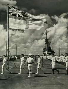 Aircraft Carrier Gallery: British sailors on the deck of an aircraft carrier, Second World War, c1943. Creator: Unknown