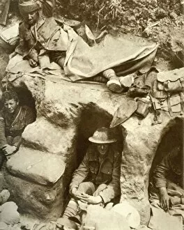Dug Out Gallery: British soldiers in the trenches at Thiepval Wood, France, First World War, 1916, (1935)