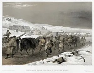 British troops on the road to Sevastopol, 1855. Artist: Simpson, William (1832-1898) British troops on the road to Sevastopol, 1855. Artist: Simpson, William (1832-1898)