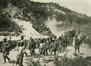 Gallipoli Peninsula Collection: British troops with Turkish prisoners, First World War, 1915, (c1920). Creator: Unknown
