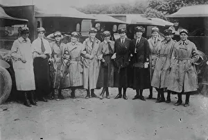 Arm In Arm Prints: British Voluntary Aid ambulance drivers at front, 27 Jun 1917. Creator: Bain News Service
