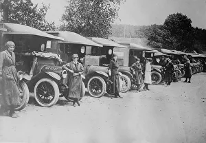 Ambulance Driver Prints: British women ambulance drivers, 27 Jun 1917. Creator: Bain News Service
