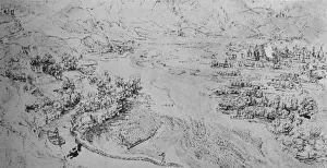 Reynal Hitchcock Collection: A Broad River with a Canal Running Beside It, c1480 (1945). Artist: Leonardo da Vinci