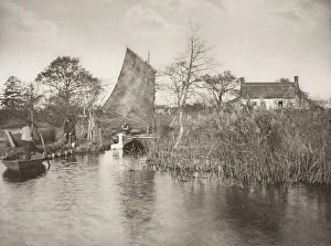 Marsh Prints: A Broadman's Cottage, 1886. Creator: Peter Henry Emerson