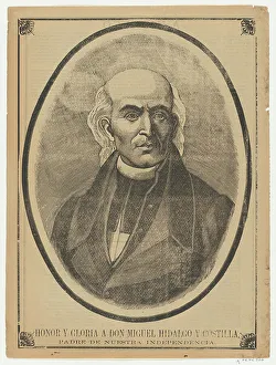 Letterpress Prints: Broadsheet with portrait of Don Miguel Hidalgo y Costilla