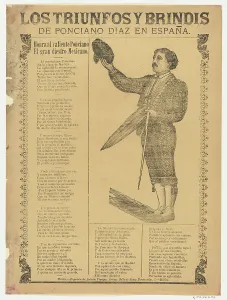 Letterpress Prints: Broadsheet relating to the triumphs of the bullfighter Ponciano Diaz in Spain