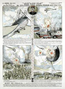 Broadsheet showing Exploits of French air ace Adolphe Pegoud Broadsheet showing Exploits of French air ace Adolphe Pegoud
