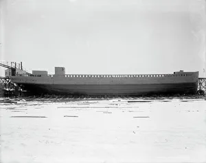 Dry Plate Negative Prints: Broadside view on launching cradle