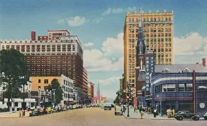 Curteich Chicago Collection: Broadway Looking East, 1942. Artist: Caufield & Shook