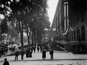 Broadway Prints: Broadway, looking south, Saratoga, N.Y. c1904. Creator: Unknown