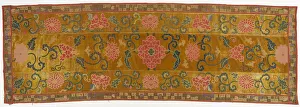 Brocade, velvet, in the form of a wall hanging, Qing dynasty, 1662-1722. Creator: Unknown