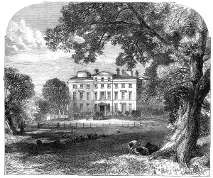 Grounds Prints: Brocket Hall, Hatfield, Herts, where Lord Palmerston died, 1865. Creator: Unknown