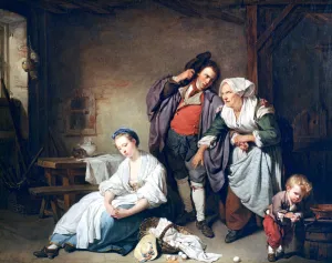 Greuse Prints: Broken Eggs, 1756. Artist: Jean-Baptiste Greuze