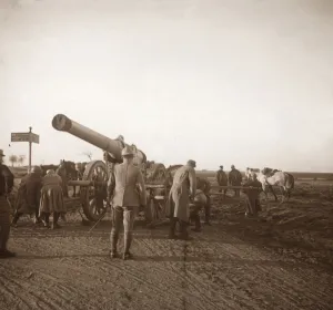 Broken down heavy artillery, Somme, northern France, c1914-c1918 Broken down heavy artillery, Somme, northern France, c1914-c1918