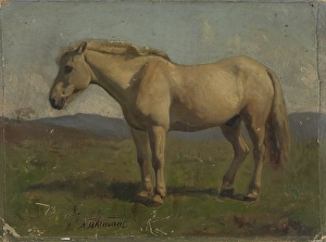 Tidemand Adolph Prints: A broken horse, 1848. Creator: Adolph Tidemand