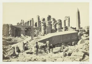Luxor Al Uqsur Egypt Prints: The Broken Obelisk, Karnac, 1857. Creator: Francis Frith