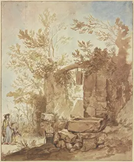Water Supply Prints: Broken well, mid-late 18th century. Creator: Jean Baptiste Marie Pierre