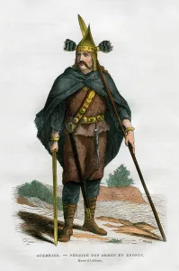 Gaulish Prints: Bronze age warrior, 1882-1884. Artist: A Tauxier