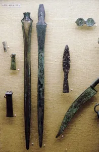 Iron Age Prints: Two Bronze, Celtic Iron Age Sword Blades, France, 800BC-400 BC