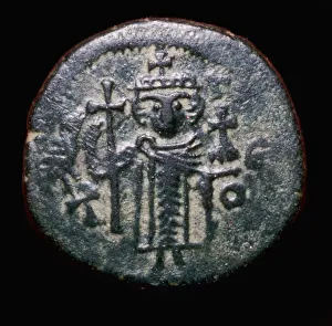 Damascus Prints: Bronze coin minted at Damascus, 7th century