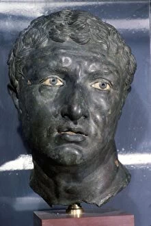Aegean Islands Gallery: Bronze Greek Portrait head of a man, late Hellenistic Period, c1st century BC