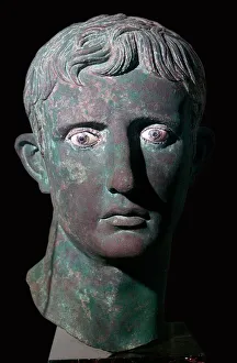 Classical Prints: Bronze head of Augustus, Roman, from Meroe, Sudan, c27-c25 BC