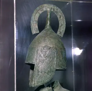 7th Century Bc Prints: Bronze Helmet of Hoplite, 7th century BC
