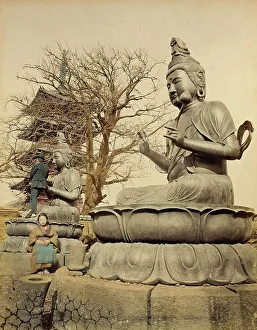 Idols Prints: Two Bronze Idols, 1865. Creator: Unknown