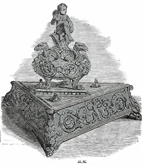 Inkstand Prints: Bronze Inkstand - 16th Century, 1850. Creator: Unknown