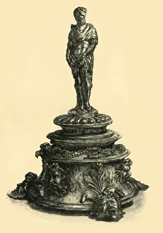 Inkstand Prints: Bronze inkstand with figurine of a Roman emperor, mid 16th century, (1881). Creator: W