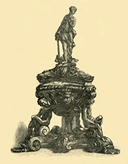 Inkstand Prints: Bronze inkstand, mid-late 16th century, (1881). Creator: W. W. McCarty