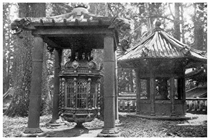 Captain F Brinkley Prints: Bronze lantern from Korea and candelabrum from Holland, Japan, 1904