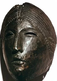Hairdressing Collection: Bronze mask of the Roman goddess Juno Lucina
