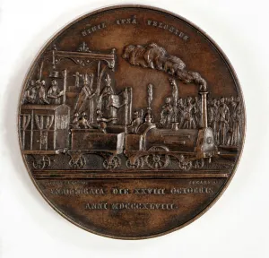 Iberian Prints: Bronze medal commemorating the inauguration of the first railway in the Iberian Peninsula