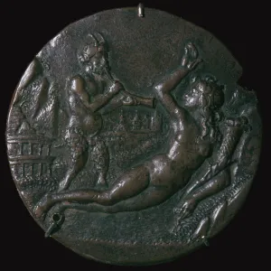 Antonio De Prints: Bronze medallion of Abundance and a Satyr, 15th century. Artist: Antonio de Brescia