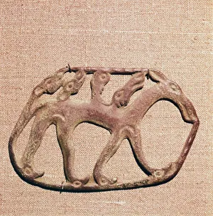Bronze Plaque, Kama River Tribes Mircaulous Image of Wilde Beast, 3rd century BC-8th century