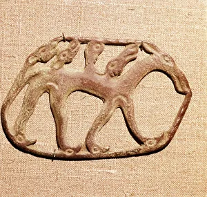 Bronze Plaque, Kama River Tribes Mircaulous Image of Wilde Beast, 3rd century BC-8th century