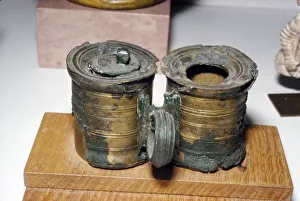 Bronze Roman Inkpots, at Chatillon-sur-Seine. France, c2nd-3rd century Bronze Roman Inkpots, at Chatillon-sur-Seine. France, c2nd-3rd century