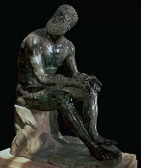 Bronze statue of a boxer