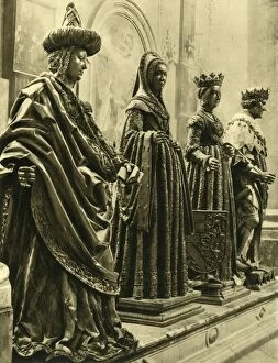 Tyrol Gallery: Bronze statues in the Hofkirche, Innsbruck, Tyrol, Austria, c1935. Creator: Unknown