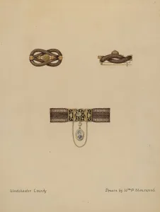 Inlay Gallery: Brooch and Bracelet with Portrait, c. 1936. Creator: William P. Shearwood