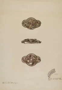 Watercolor On Paper Prints: Brooch, c. 1937. Creator: Kurt Melzer