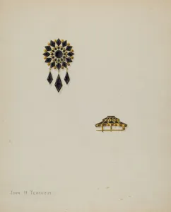 John H Prints: Brooch, c. 1938. Creator: John H. Tercuzzi