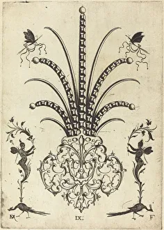 Hermes Prints: Brooch with Table-Stones, Butterflies at Top
