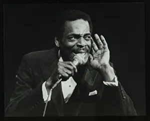 Pop Music Prints: Brook Benton singing at the Forum Theatre, Hatfield, Hertfordshire, 28 October 1984