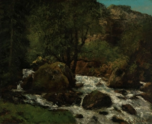 A Brook in the Forest, Jura, 1872. Creator: Gustave Courbet