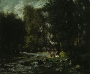Shaded Prints: The Brook of Les Puits-Noir, c. 1855. Creator: Gustave Courbet